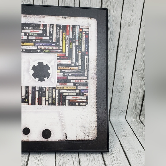 Vintage Style Cassette Mixtapes Collage Canvas Art Print, Size 33"Lx22"Hx1.5" - Picture 6 of 13